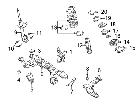 2000 Infiniti I30 Front Suspension Components, Lower Control Arm, Stabilizer Bar Bracket-Front STRUT Mounting I Diagram for 54322-4U01A