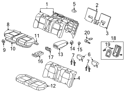 2007 Acura TL Rear Seat Components Cover Assembly, Left Rear Insulator Bulkhead (Graphite Black) Diagram for 82529-SEP-A01ZA