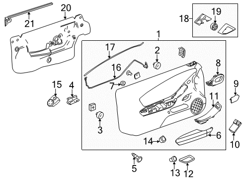 2012 Chevrolet Camaro Interior Trim - Door Door Trim Panel Diagram for 23147703