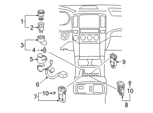 2007 Toyota 4Runner Heated Seats Bulb Diagram for 90010-01030