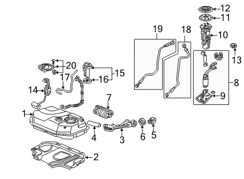 2000 Honda S2000 Filters Tube, Filler Neck Diagram for 17651-S2A-930