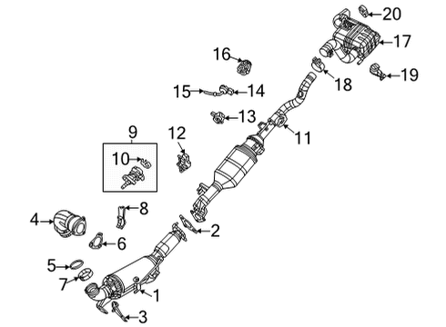 2022 Jeep Wrangler Exhaust Components Converter-Catalytic Diagram for 68508878AA