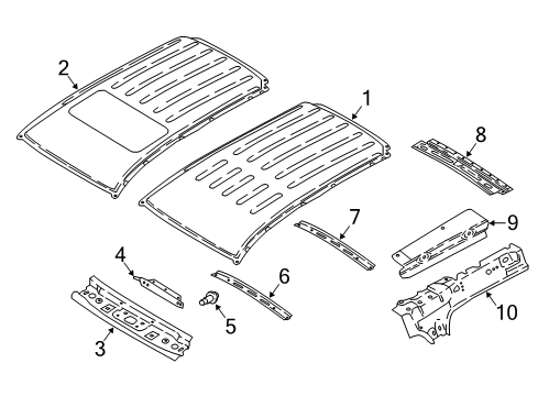 2021 Ford EcoSport Roof & Components Damper Bolt Diagram for -W710726-S437