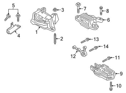 2021 Ford Bronco Sport Automatic Transmission Front Mount Stud Diagram for -W717958-S439