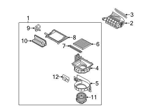 2015 Kia Optima A/C & Heater Control Units Case-Air Inlet Duct Diagram for 971214C000
