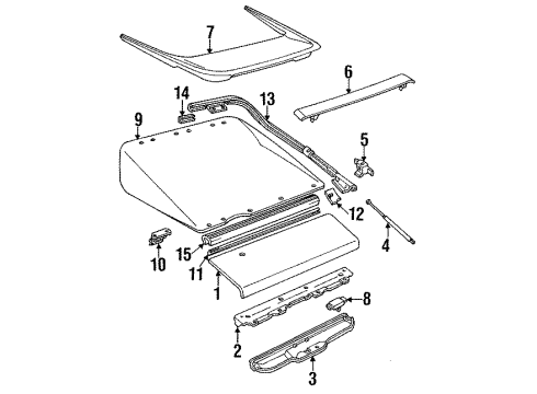 1986 Pontiac Firebird Lift Gate Support, Rear Compartment Lid Strut Diagram for 16604433