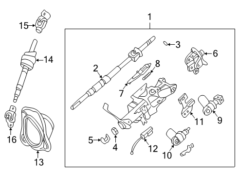 2003 Infiniti Q45 Steering Column & Wheel, Steering Gear & Linkage Sensor Assembly-TELESCOPIC Diagram for 48993-AR060