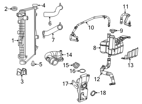 2013 Ram 3500 Radiator & Components Hose-Radiator Inlet Diagram for 52014722AD