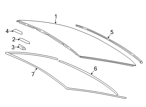 2021 Lexus LS500 Glass, Reveal Moldings Seal, Windshield Glass Diagram for 56119-50100