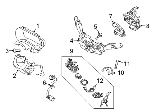 2018 Kia Optima Shroud, Switches & Levers SHROUD-Steering Column Diagram for 84852D4200WK