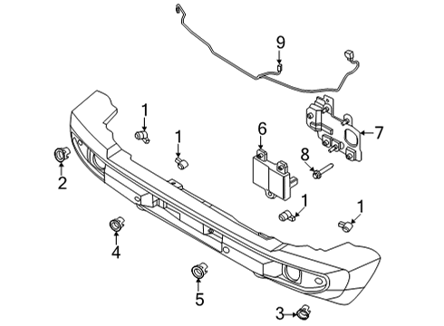 2021 Ford Bronco Cruise Control Distance Sensor Screw Diagram for -W506855-S450X