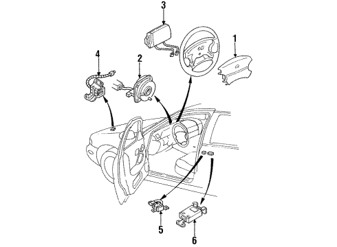 1994 Infiniti J30 Air Bag Components Sensor-Air Bag, Front Center Diagram for J8581-10Y00