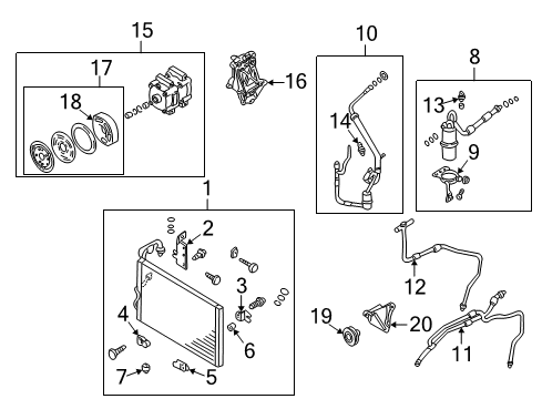 1999 Nissan Quest Air Conditioner Compressor Wo Cl Diagram for 92620-7B000