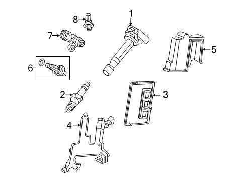 2011 Acura TSX Ignition System Bracket, Engine Control Module Diagram for 37821-RL8-A00