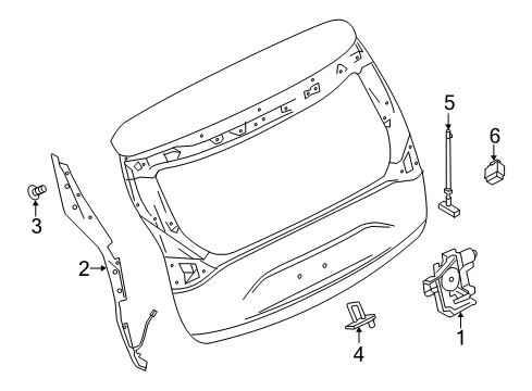 2021 Nissan Murano Lift Gate LOCK & REMOTE CONTROL ASSY-BACK DOOR Diagram for 90500-7FM0A