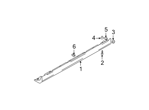 2005 Hyundai Sonata Exterior Trim - Pillars, Rocker & Floor Clip-Side Sill Moulding Mounting Diagram for 87758-3D000