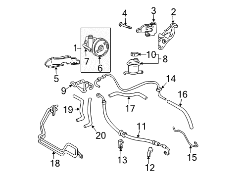 2002 Hyundai Accent P/S Pump & Hoses, Steering Gear & Linkage Hose-Return"R" Diagram for 57545-25000