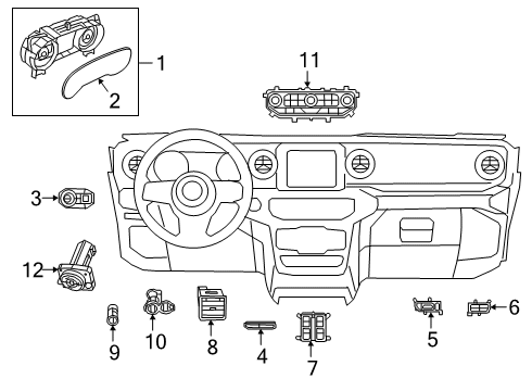 2021 Jeep Gladiator Instruments & Gauges CLUSTER-INSTRUMENT PANEL Diagram for 68482358AF