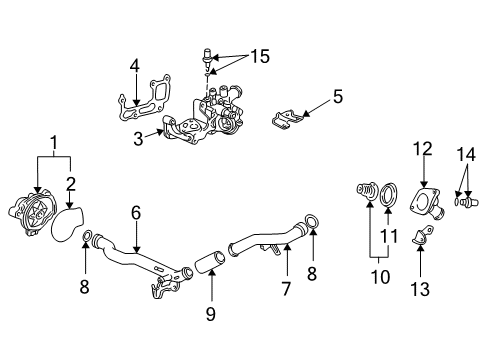 2001 Honda Civic Powertrain Control Pipe A, Connecting Diagram for 19505-PLC-000