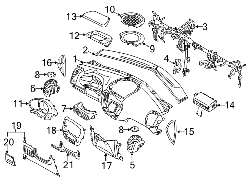 2014 Kia Soul Instrument Panel Duct Assembly-Side Air VENTILATOR Diagram for 97490B2000EQ