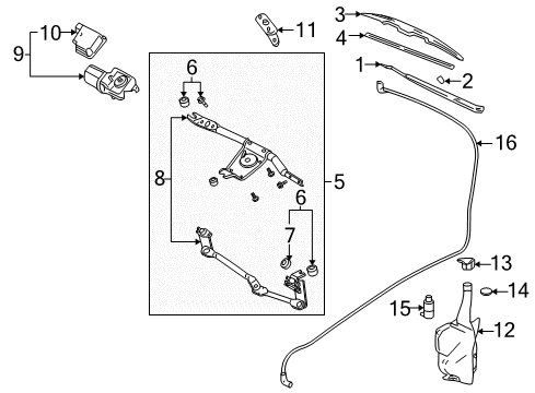 1997 Pontiac Sunfire Wiper & Washer Components Arm, Windshield Wiper Diagram for 22603265