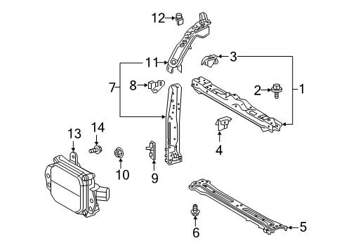 2021 Toyota RAV4 Radiator Support Side Support Bracket Diagram for 52142-0R010