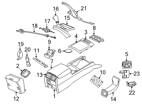 2007 Jeep Commander Parking Brake CUPHOLDER-Floor Console Diagram for 5143592AB