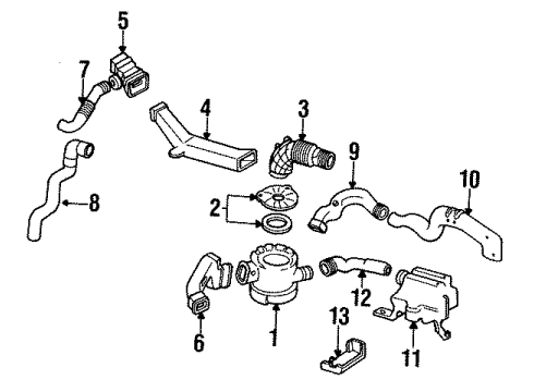 1988 Honda Prelude Air Intake Tube Assembly, Front In. Diagram for 17243-PK2-N01