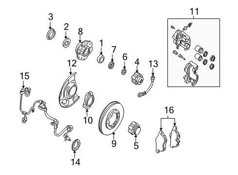 2003 Nissan Frontier Anti-Lock Brakes Anti Skid Actuator Assembly Diagram for 47660-1Z820