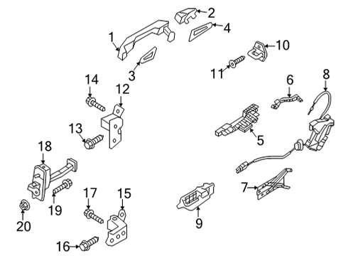 2022 Kia Seltos Lock & Hardware Door Outside Handle Assembly Diagram for 82651Q5200