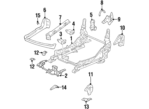 1995 Lexus SC300 Power Seats Cover, Front Seat Hinge Diagram for 71831-24010-A2