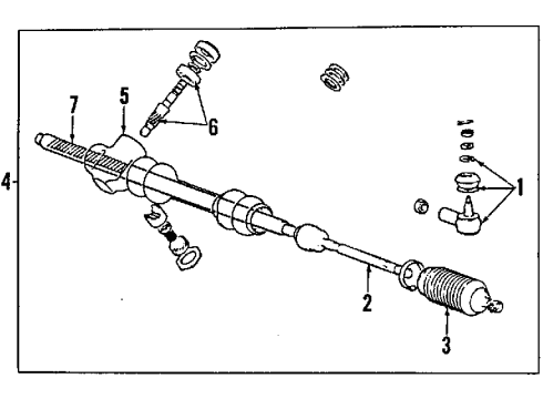 1988 Mitsubishi Precis Steering Gear & Linkage Pinion Assembly-Steering Gear Box Diagram for 56510-21000