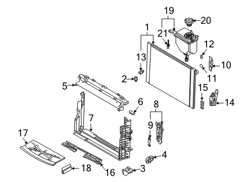 2005 BMW 645Ci Radiator & Components Edge Protection Diagram for 51211916700