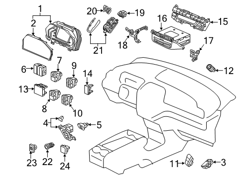 2020 Honda Odyssey A/C & Heater Control Units Motor Assembly, Front Air Mix (Driver Side) Diagram for 79160-THR-A41