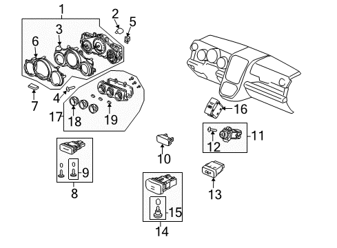 2005 Honda Element Instruments & Gauges Visor Diagram for 78155-SCV-A01