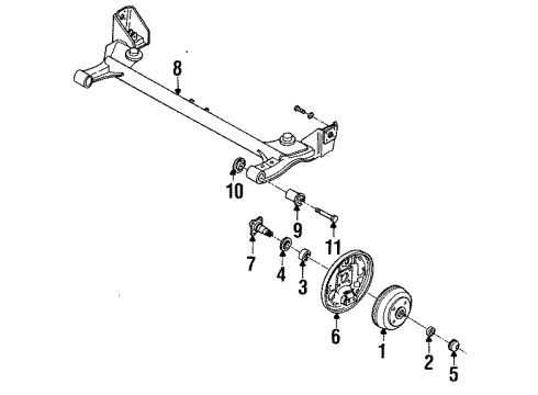 1987 Chevrolet Spectrum Rear Brakes Seal Asm, Rear Wheel Hub Bearing Diagram for 94144614