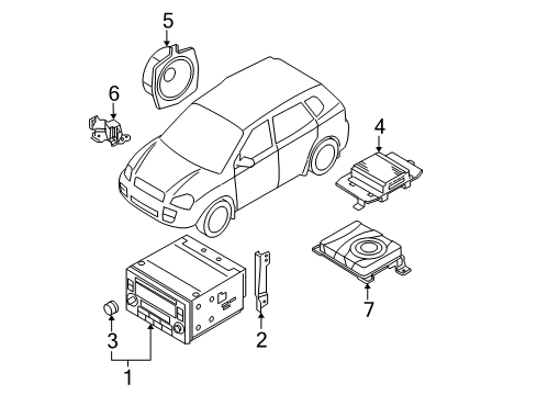2006 Kia Sportage Sound System Speaker Assembly, Right Diagram for 963201F501