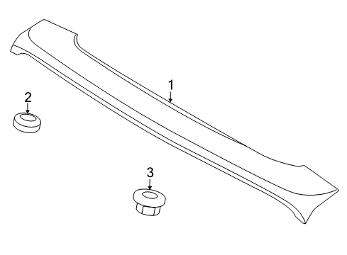 2007 Kia Rio5 Rear Spoiler Nut-Cap Rear Spoiler Diagram for 87221-25500