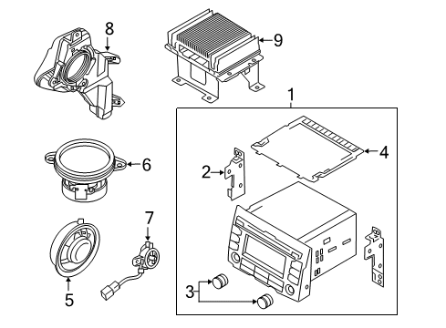 2017 Kia Sportage Sound System Tweeter Speaker Assembly, Right Diagram for 96311D9000