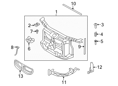 2009 BMW 135i Radiator Support Radiator Seal Diagram for 51757128503