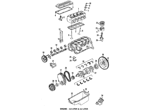 1993 Chevrolet Corsica Clutch & Flywheel Bearing-Roller Diagram for 94133417