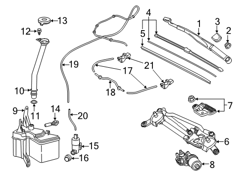 2020 Toyota C-HR Wipers Front Blade Diagram for 85222-10281