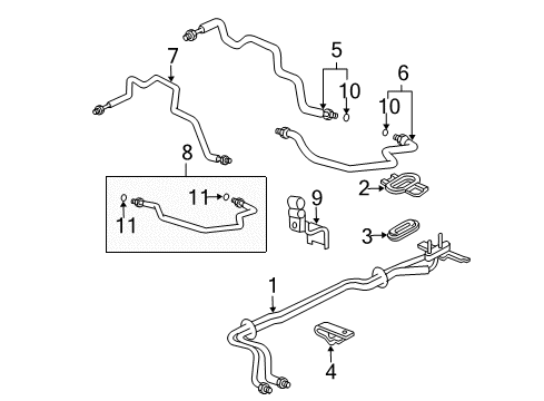 2003 Honda Pilot Rear A/C Lines Pipe A, Rear Receiver Diagram for 80343-S9V-A50