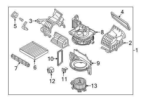 2015 Hyundai Sonata A/C & Heater Control Units Fan & Motor Assembly Diagram for 97113-C2000