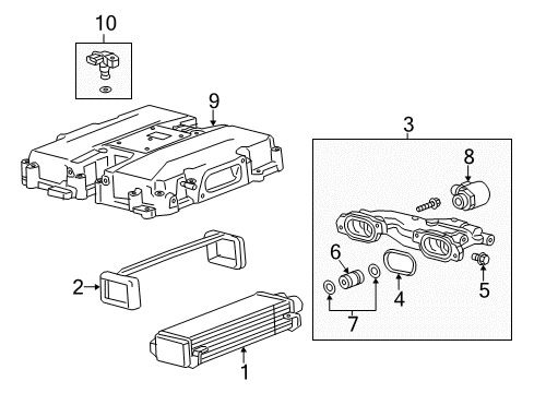 2016 Cadillac CTS Turbocharger Upper Cover Diagram for 12686828