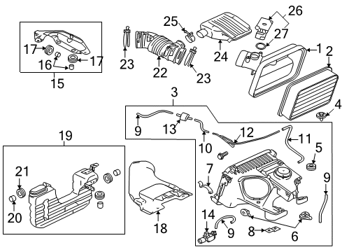 2006 Mitsubishi Eclipse Powertrain Control Gasket-Air Cleaner Diagram for MT206583