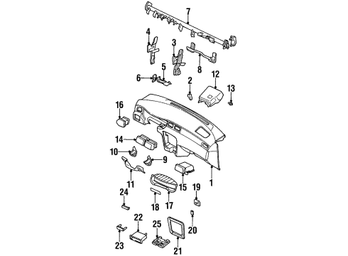 1995 Nissan Sentra Cluster & Switches, Instrument Panel Control Assembly Diagram for 27515-1M200
