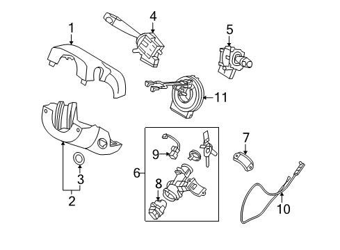 2009 Kia Rio5 Ignition Lock GROMMET-Steering Column Diagram for 848591G000GD