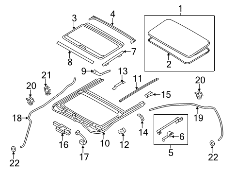 2013 Hyundai Sonata Sunroof Stopper-Sunroof Diagram for 81649-3Q000