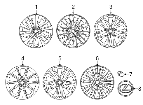 2020 Lexus LS500h Wheels Nut, Hub W/WASHER Diagram for 90942-01121